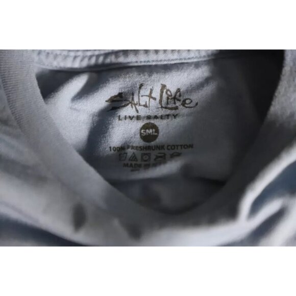 Salt Life Live Salty Pullover Sweatshirt Men S Blue Spell Out LogoGraphic Cotton - Picture 5 of 9